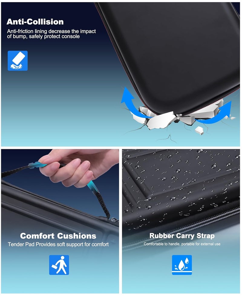 Larstylee Switch 2 Carrying Case with Protective Hard Shell, Game Card Slots, Mesh Pocket for Nintendo Switch 2 (2025)/Switch/OLED Accessories Skin - Image 5